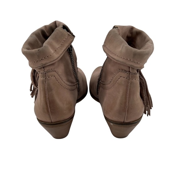 Sam Edelman Tan Louie Western Fringe Stack Heel Ankle Boots Size 5 Women’s - Picture 7 of 11